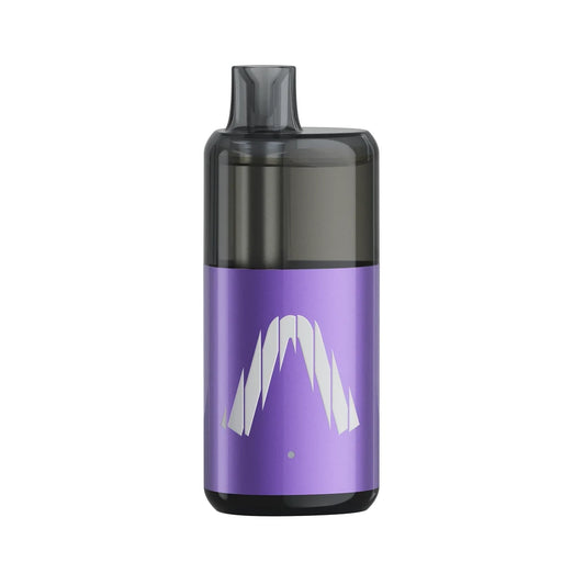 An ALLO NUUD 50K Intense Grape Ice disposable vape featuring a purple metallic body with a white stylized A logo and a translucent black mouthpiece.