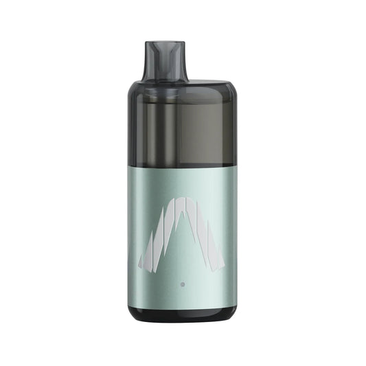 An ALLO NUUD 50K Intense Lemon Lime Cranberry disposable vape featuring a metallic mint green body with a white geometric logo and a translucent black mouthpiece.