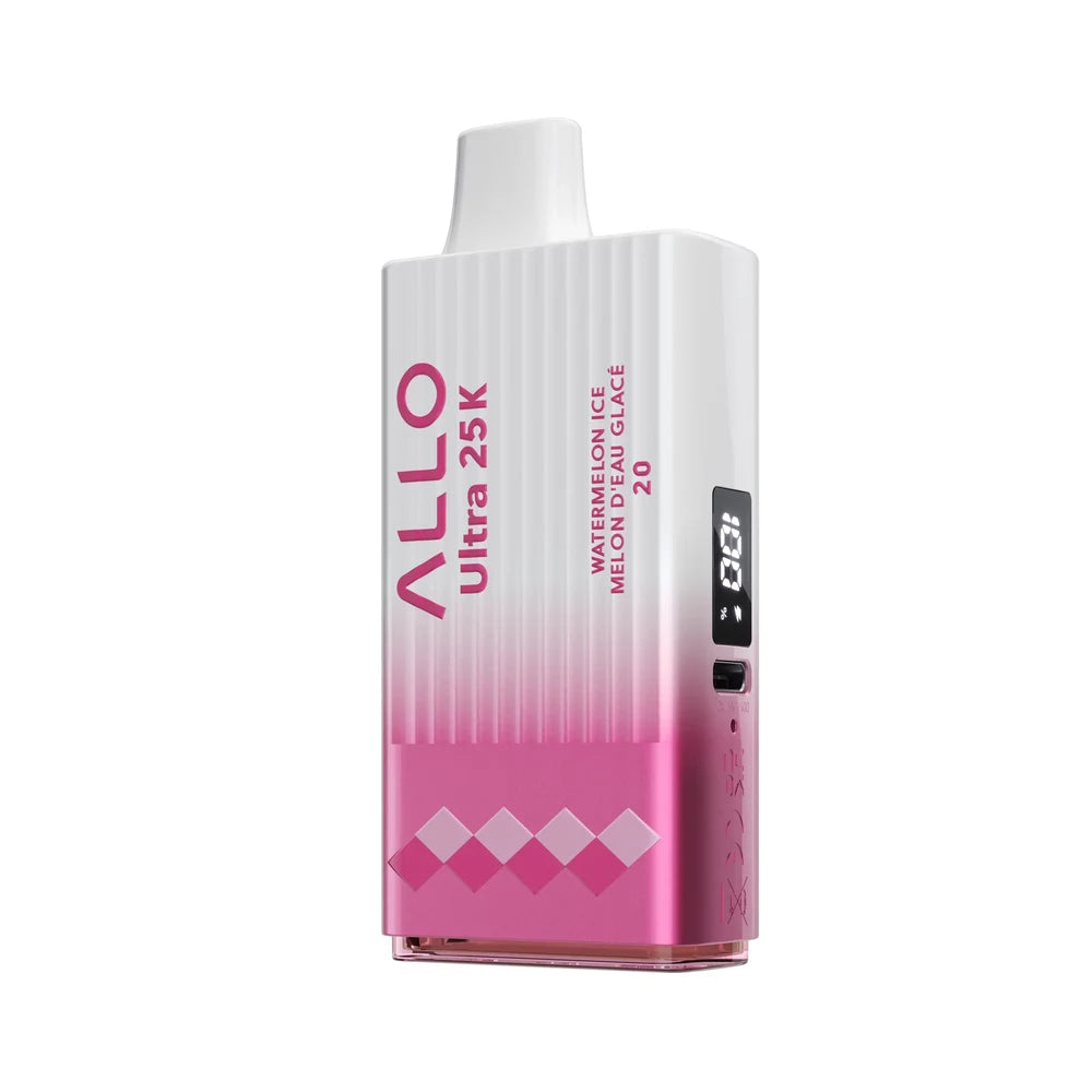 allo disposable vape ULTRA 25K Watermelon Ice Mr Fog Vape Flavors Dual Use Style:Grey Silk