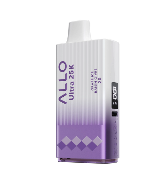 ALLO ULTRA 25K - Grape Ice Disposable Vape 20mg - Vapely  - Buy Vape Online Canada