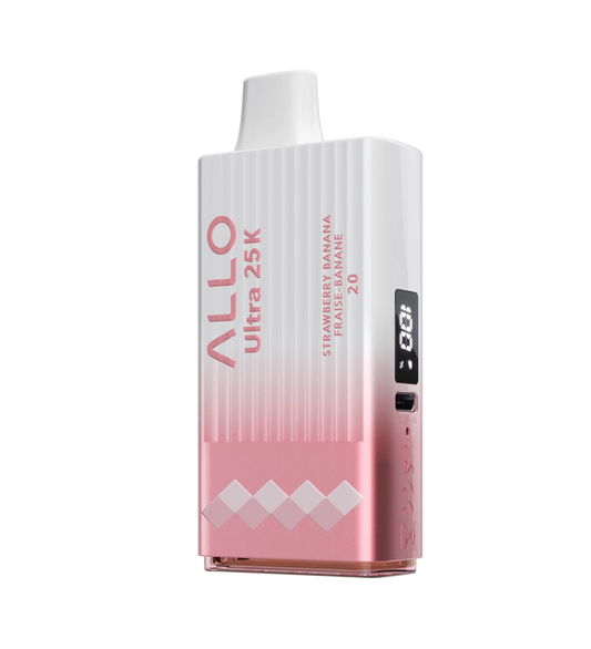 ALLO ULTRA 25K - Strawberry Banana Disposable Vape 20mg - Vapely  - Buy Vape Online Canada