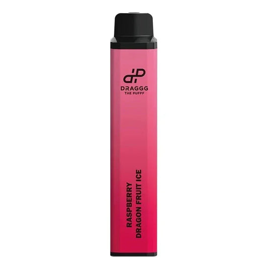 A pink gradient Draggg disposable vape pen with a black mouthpiece, featuring the Draggg logo