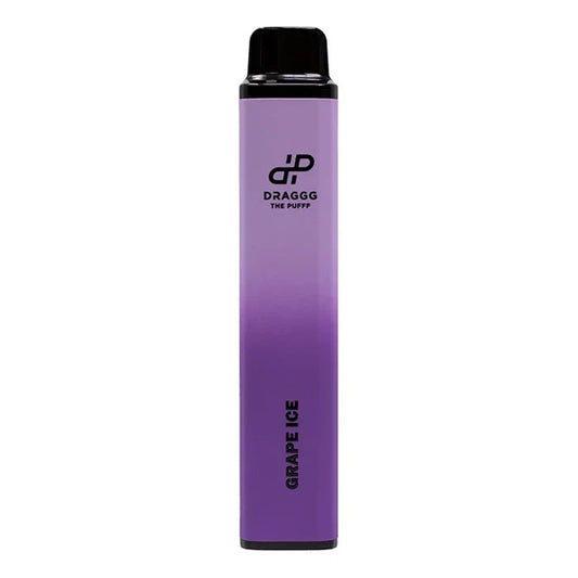 A Draggg 4K Grape Ice disposable vape pen featuring a purple gradient body