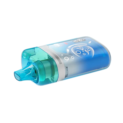 An ELFBAR BC Pro 80K Blueberry Ice disposable vape featuring a translucent blue and teal plastic casing with a digital display and blueberry graphic.
