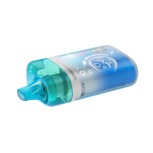 An ELFBAR BC Pro 80K Blueberry Ice disposable vape featuring a translucent blue and teal plastic casing with a digital display and blueberry graphic.
