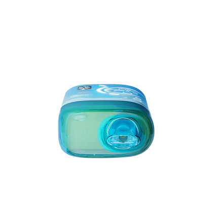 Top-down view of an ELFBAR BC Pro 80K Blueberry Ice disposable vape featuring a translucent blue mouthpiece and a digital display screen showing battery and e-liquid levels.