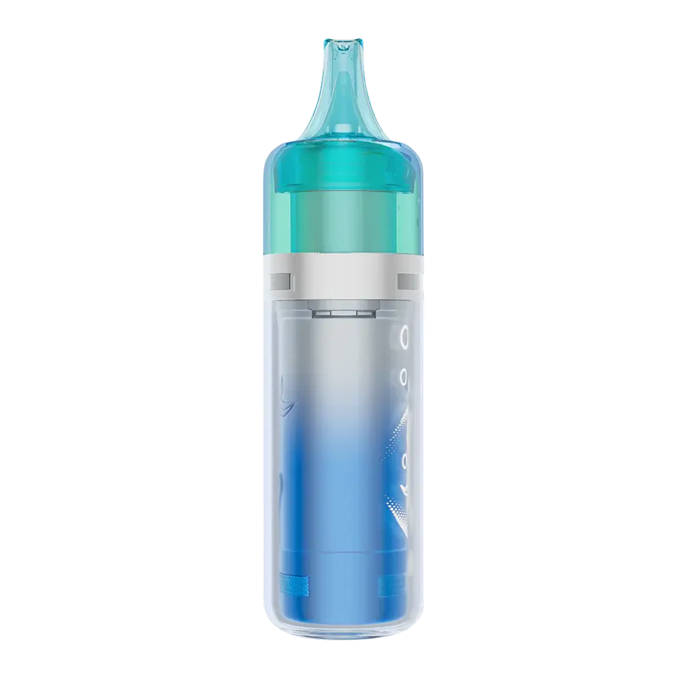 An ELFBAR BC Pro 80K Blueberry Ice disposable vape featuring a transparent outer shell, a blue gradient internal body, and a teal translucent mouthpiece against a white background.