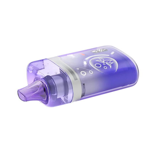An ELFBAR BC Pro 80K Blueberry Sour Raspberry disposable vape featuring a translucent purple shell with a digital display and berry graphics.