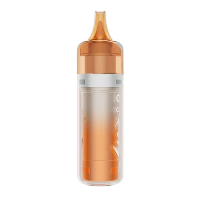A side view of the ELFBAR BC Pro 80K Double Mango disposable vape featuring a transparent outer shell, an orange internal gradient body, and a matching translucent orange mouthpiece.