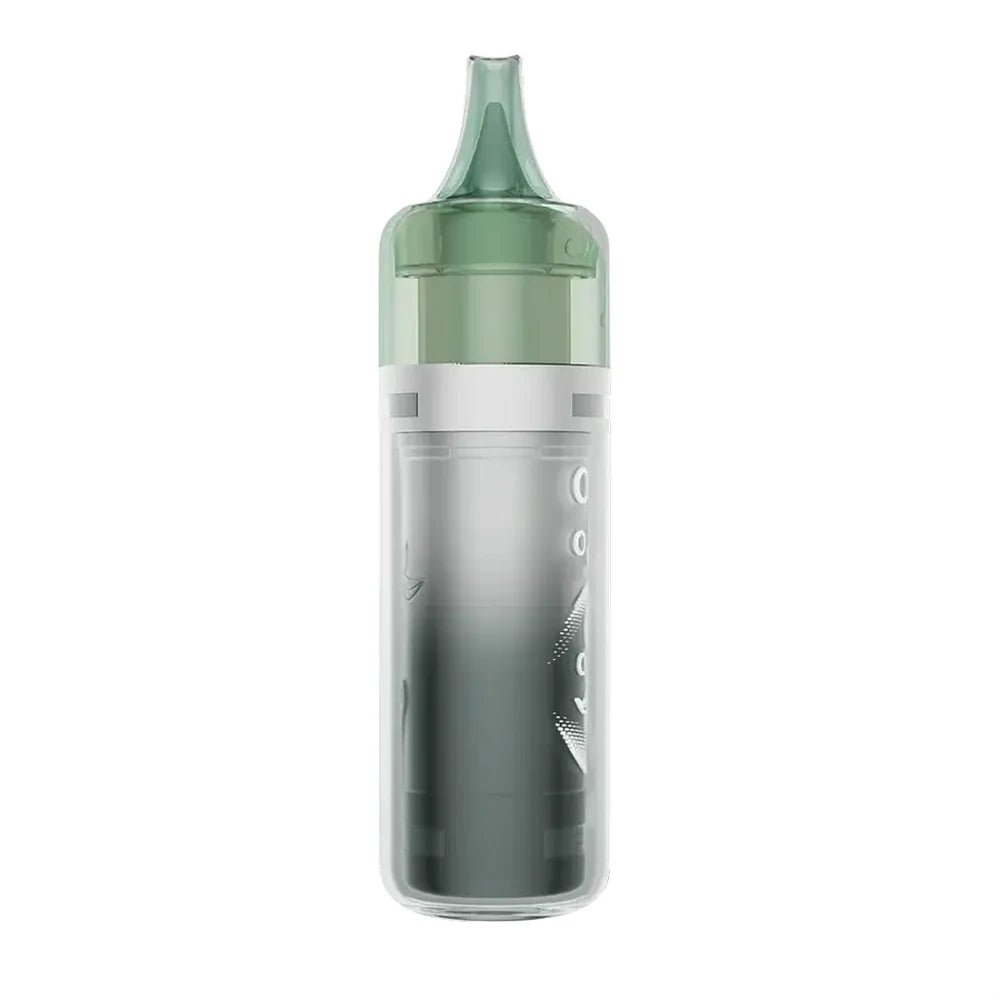 An ELFBAR BC Pro 80K Green Apple Ice disposable vape featuring a translucent outer shell, a green mouthpiece, and a dark internal cylinder with white graphic details.