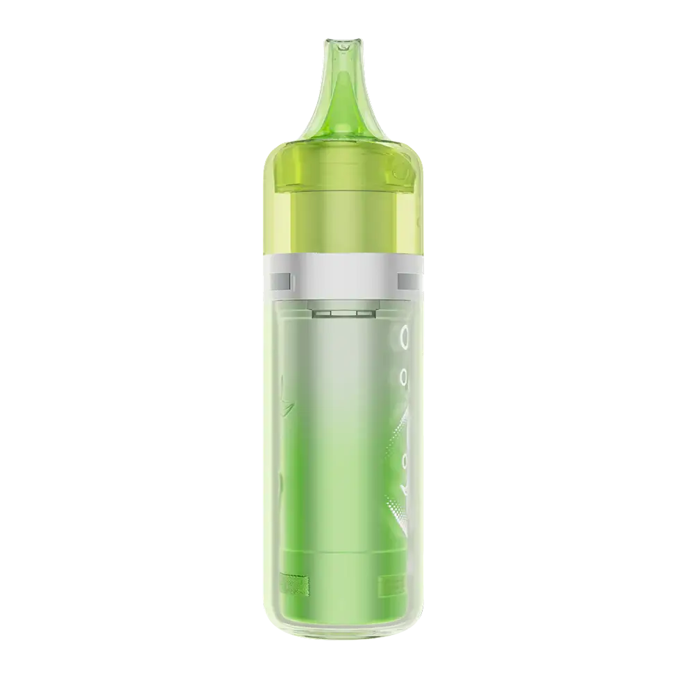 A side view of an ELFBAR BC Pro 80K Miami Mint disposable vape featuring a translucent lime green outer shell and a matching green mouthpiece.