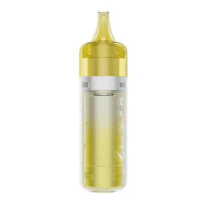 An ELFBAR BC Pro 80K Pineapple Mango disposable vape featuring a yellow and white cylindrical body with a transparent outer shell and a translucent yellow mouthpiece.