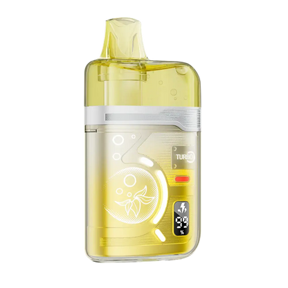 An ELFBAR BC Pro 80K Pineapple Mango disposable vape featuring a translucent yellow casing, a digital battery percentage display, and a Turbo mode indicator on a white background.