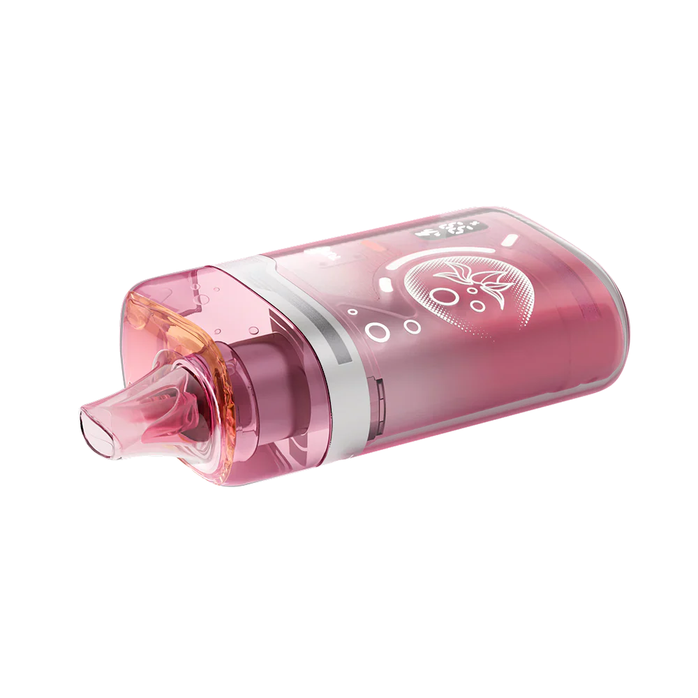 An ELFBAR BC Pro 80K Watermelon Ice disposable vape featuring a translucent pink shell with a rounded rectangular body and a clear mouthpiece against a white background.