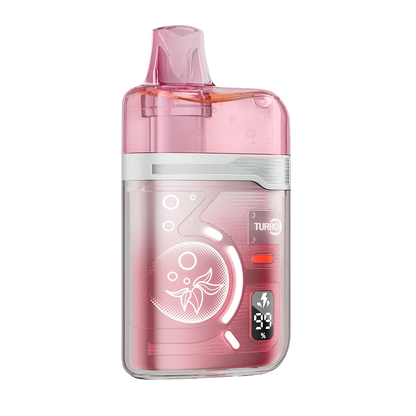 An ELFBAR BC Pro 80K Watermelon Ice disposable vape featuring a translucent pink outer shell, a digital battery and e-liquid percentage display, and a Turbo mode indicator.