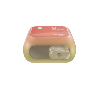 Top-down view of an ELFBAR BC10000 Cherry Watermelon disposable vape featuring a red and yellow gradient body with a clear plastic mouthpiece and the ELFBAR BC10000 logo visible on the side.