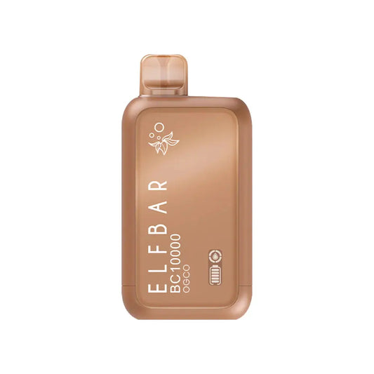 A bronze-colored ELFBAR BC10000 OGCO disposable vape with a glossy finish, featuring white text and a battery indicator icon on a plain white background.