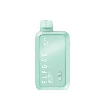 A mint green ELFBAR BC10000 Fuji Ice disposable vape featuring a rounded rectangular design with a translucent mouthpiece and white text on the front panel.
